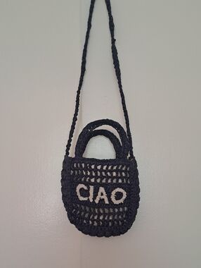 Universal Threads Goods Co. "CIAO " Navy Crochet Tote Handbag